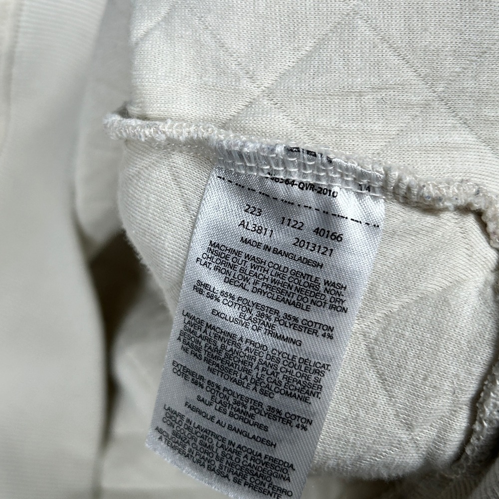 Columbia Sweatshirt Womens XL Cream Quilted Crewneck Pullover‎ Outdoor Casual - Picture 11 of 15